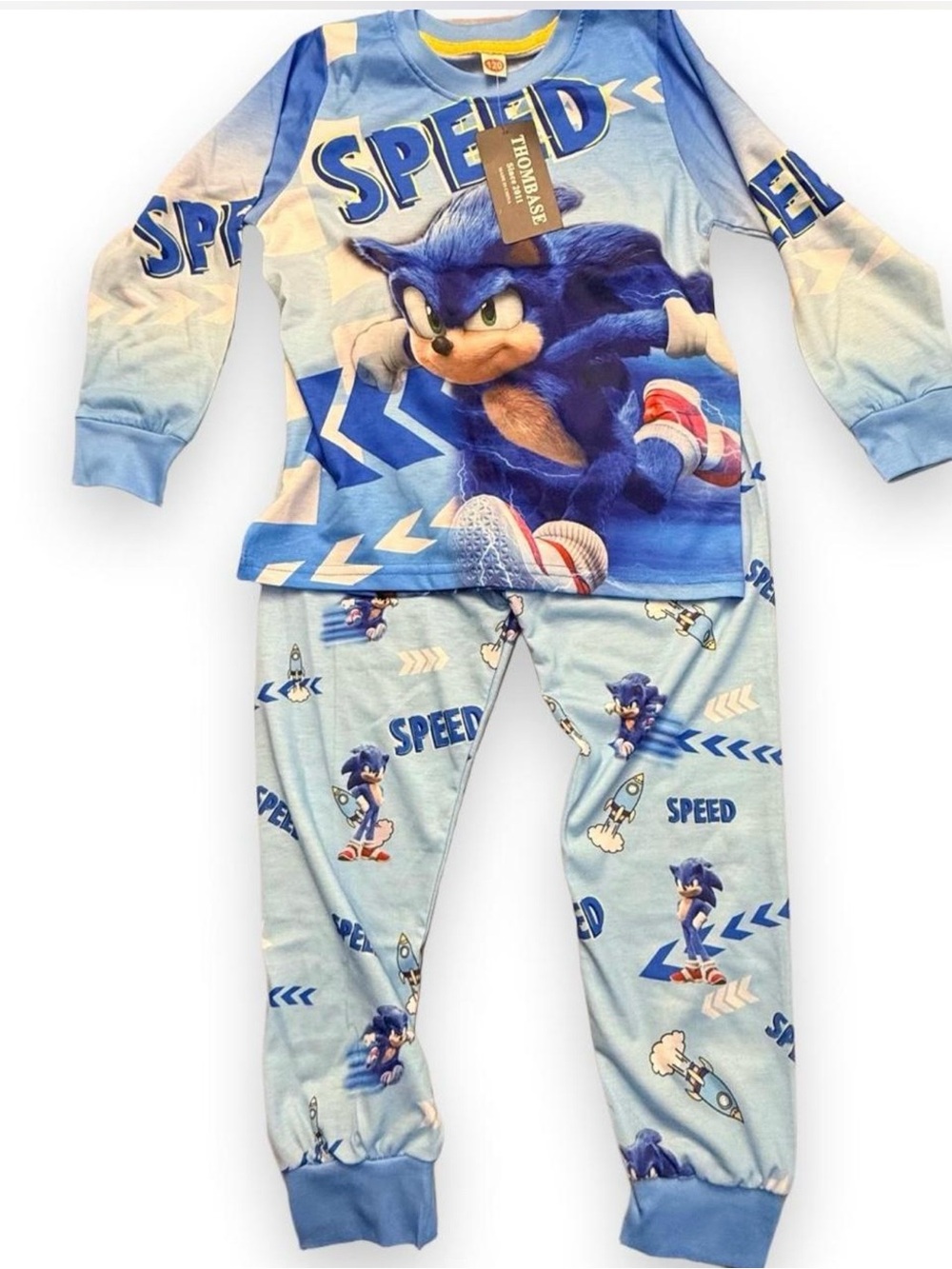 HOMBASE Sonic the Hedgehog pajama set Boys 5/6 Blue Pajama Set NWT